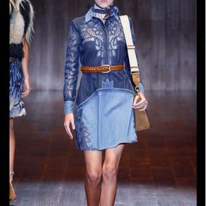 Gucci embroidered denim western dress